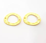 4 Gold Connector Charm Gold Plated Charms  (27x22mm)  G14431