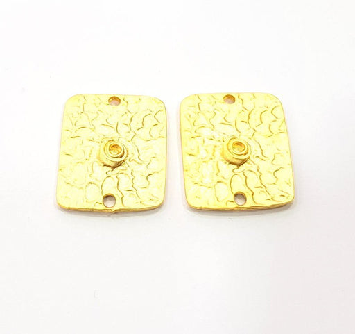 2 Gold Connector Charm Gold Plated Charms  (23x19mm)  G10178