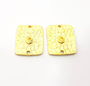 2 Gold Connector Charm Gold Plated Charms  (23x19mm)  G10178