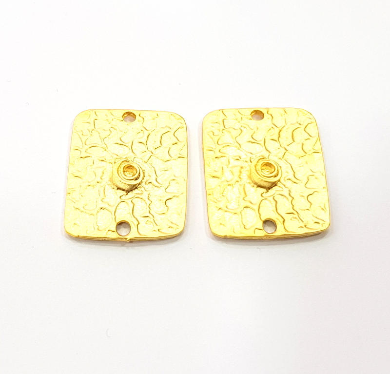 2 Gold Connector Charm Gold Plated Charms  (23x19mm)  G10178