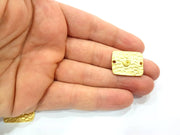 2 Gold Connector Charm Gold Plated Charms  (23x19mm)  G10178