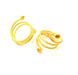 Gold Knuckle Ring Settings Blank inlay Ring Mosaic Ring Bezel Base Cabochon Mountings Adjustable (2mm blank ) Gold Plated Brass G10181