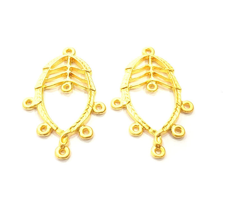 4 Gold Charm Gold Plated Charms  (40x25mm)  G10182