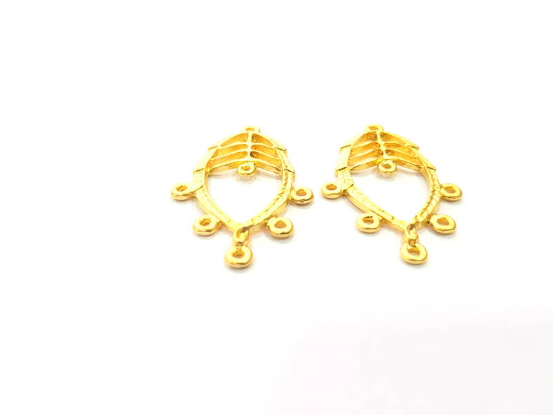 4 Gold Charm Gold Plated Charms  (40x25mm)  G10182