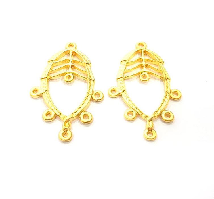 4 Gold Charm Gold Plated Charms  (40x25mm)  G10182