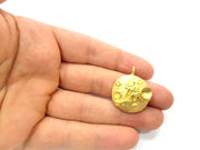 Gold Pendant Blank Mosaic Base inlay Blank Necklace Blank Resin Blank Mountings Gold Plated Brass ( 7mm blank ) G10184