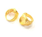 Gold Ring Settings Blank inlay Ring Mosaic Ring Bezel Base Cabochon Mountings (17x13mm blank ) Gold Plated Brass G10185