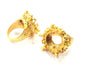 Gold Ring Settings Blank inlay Ring Mosaic Ring Bezel Base Cabochon Mountings Adjustable (16mm blank ) Gold Plated Brass G10190
