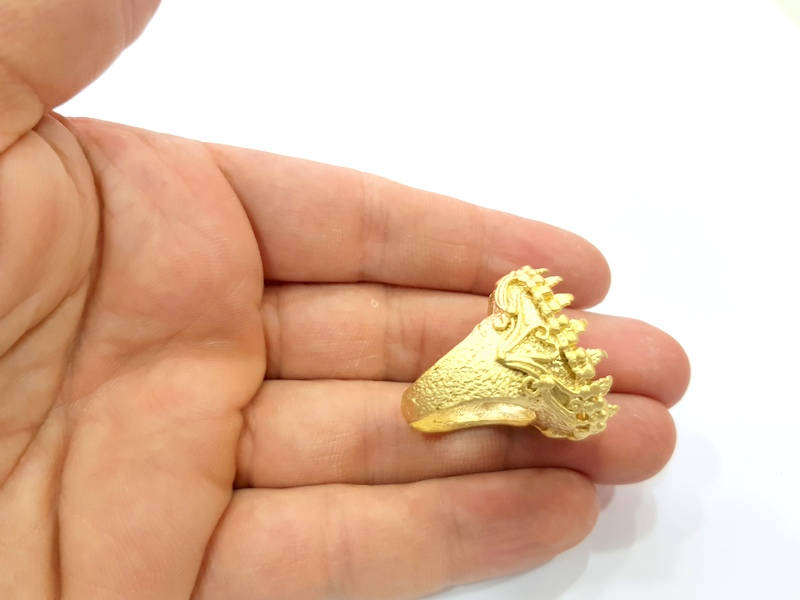 Gold Ring Settings Blank inlay Ring Mosaic Ring Bezel Base Cabochon Mountings Adjustable (25x18mm blank ) Gold Plated Brass G10191