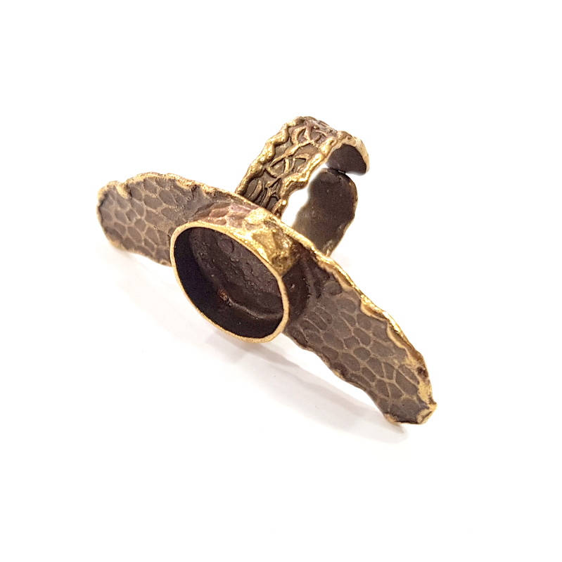 Antique Bronze Ring Blank Ring Setting inlay Blank Mosaic Bezel Base Cabochon Mountings ( 10 mm blank ) Antique Bronze Plated Brass G11936