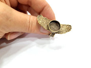 Antique Bronze Ring Blank Ring Setting inlay Blank Mosaic Bezel Base Cabochon Mountings ( 10 mm blank ) Antique Bronze Plated Brass G11936