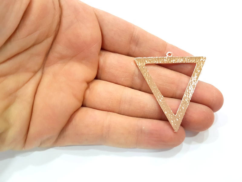 10 Pcs Triangle Pendant Rose Gold Pendant Rose Gold Plated Pendant (49x43 mm) G16460