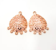 2 Rose Gold Pendant Rose Gold Plated Pendant (36x24 mm) G10199