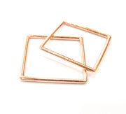 2 Rose Gold Square Charms Rose Gold Plated Connectors (42 mm)  G10202