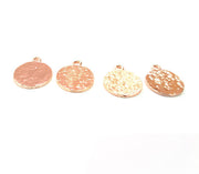 4 Rose Gold Charms Blank Rose Gold Plated Charms (15 mm) G10211