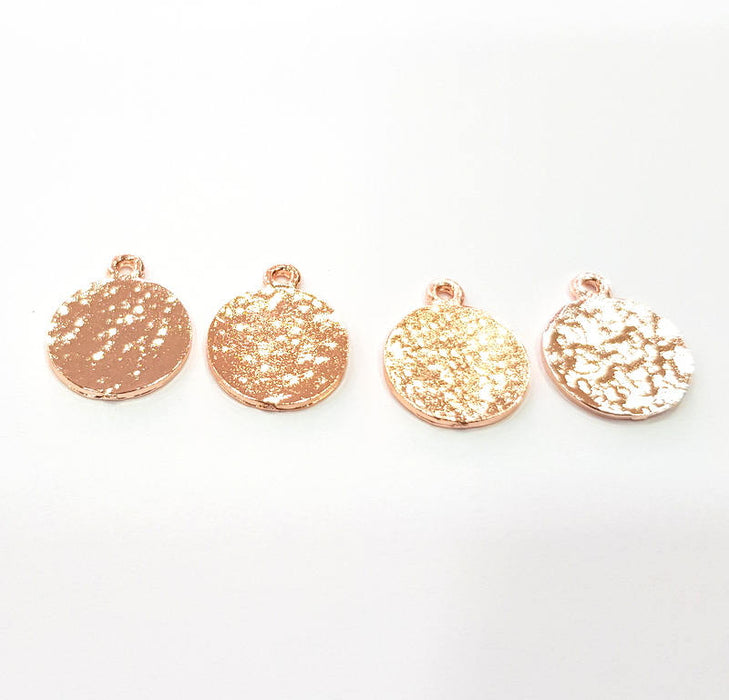 4 Rose Gold Charms Blank Rose Gold Plated Charms (15 mm) G10211
