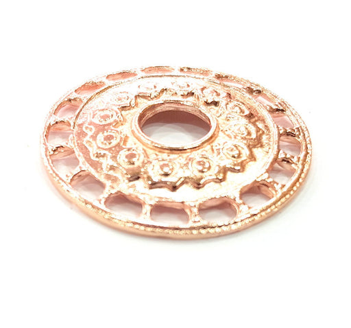 Rose Gold Round Charms Rose Gold Plated Pendant (38 mm) G10216