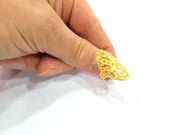 Gold Ring Blank Ring Settings Ring Bezel Base Cabochon Mountings Adjustable  (2mm  blank ) Gold Plated Brass G10223