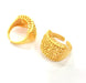 Gold Ring Blank Ring Settings Ring Bezel Base Cabochon Mountings Adjustable  (2mm  blank ) Gold Plated Brass G10224