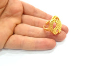 Gold Ring Blank Ring Settings Ring Bezel Base Cabochon Mountings Adjustable  (2mm  blank ) Gold Plated Brass G10227