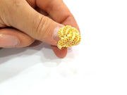Gold Ring Blank Ring Settings Ring Bezel Base Cabochon Mountings Adjustable  (2mm  blank ) Gold Plated Brass G10230