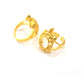 Gold Ring Blank Ring Settings Ring Bezel Base Cabochon Mountings Adjustable  (2mm and 10x8mm blank ) Gold Plated Brass G10233