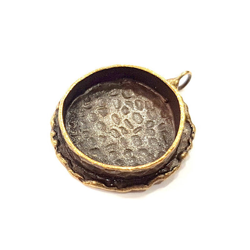 Antique Bronze Pendant Blank inlay Blank Mosaic Blank Resin Blank Bezel Base Mounting Antique Bronze Plated Brass ( 20mm blank) G11955