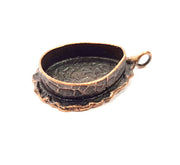 Antique Copper Pendant Blank Mosaic Base Blank inlay Necklace Blank Resin Blank Mountings Copper Plated Brass (20x15mm blank) G11957