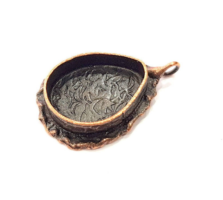 Antique Copper Pendant Blank Mosaic Base Blank inlay Necklace Blank Resin Blank Mountings Copper Plated Brass (20x15mm blank) G11957