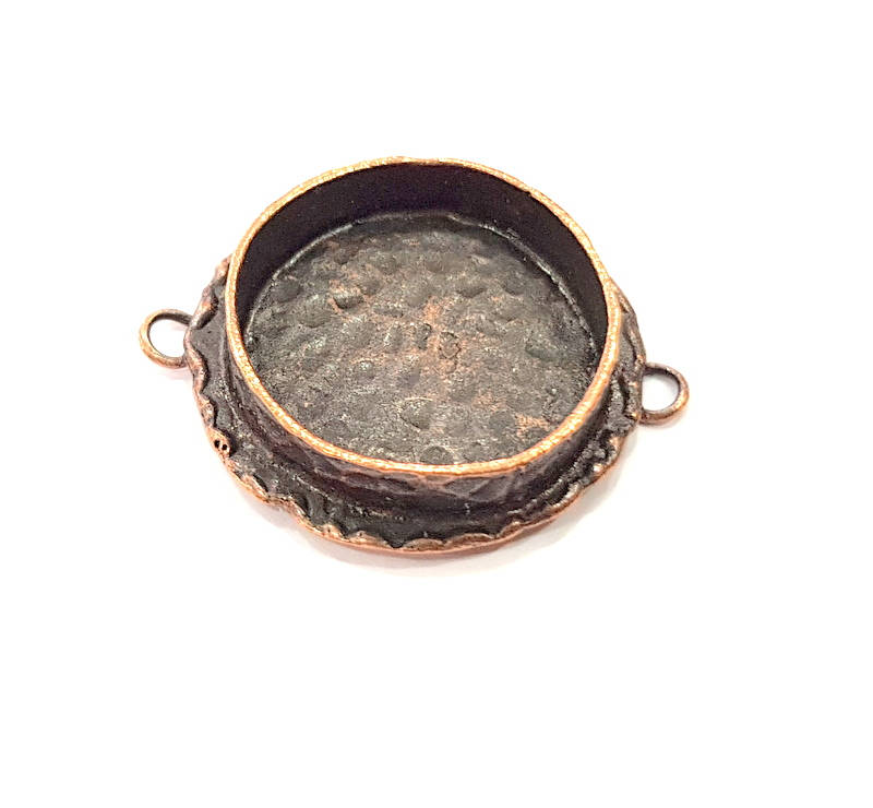 Antique Copper Connector Pendant Blank Mosaic Base Blank inlay Necklace Blank Resin Blank Mountings Copper Plated Brass (20mm blank) G11960