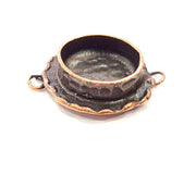 Antique Copper Connector Pendant Blank Mosaic Base Blank inlay Necklace Blank Resin Blank Mountings Copper Plated Brass (14mm ) G11966
