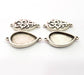 4 Silver Connector Pendant Blank Bezel Base Setting inlay Blank Earring Base Resin Mountings Antique Silver Plated (25x18 mm blank)  G14606