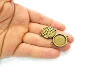 4 Antique Bronze Connector Pendant Blank inlay Blank Mosaic Blank Resin Blank Bezel Base Setting Mountings (20mm blank) G11990