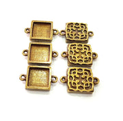 6 Antique Bronze Connector Pendant Blank inlay Blank Mosaic Blank Resin Blank Bezel Base Setting Mountings (12mm blank) G11994