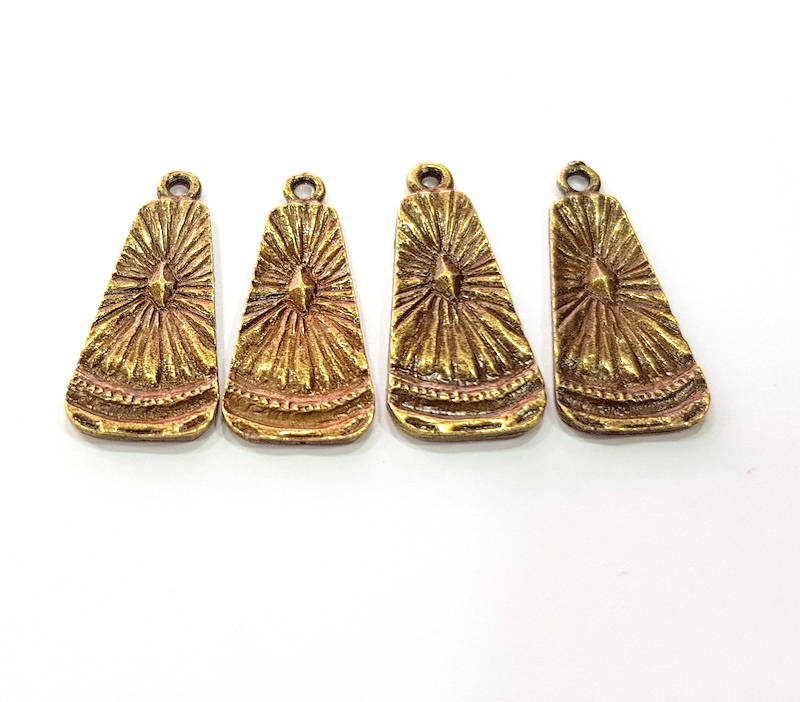 20 Antique Bronze Charm Antique Bronze Plated Metal  (28x12mm) G11997