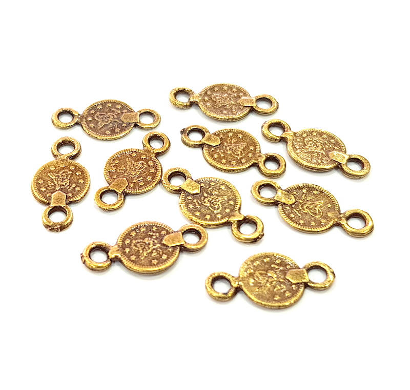 20 Antique Bronze Ottoman Signature Charm Antique Bronze Plated Charms (20x10mm) G12003