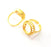 Gold Ring Blank Ring Settings Ring Bezel Base Cabochon Mountings Adjustable  (12mm and 2mm blank ) Gold Plated Brass G10253