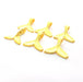 6 Fish Tail Charm Gold Charm Gold Plated Charms  (15x15mm)  G10271