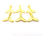 6 Fish Tail Charm Gold Charm Gold Plated Charms  (15x15mm)  G10271