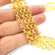 Gold Rolo Chain Gold Plated Chain 1 Meter - 3.3 Feet  (5 mm)  G9592