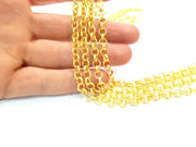 Gold Rolo Chain Gold Plated Chain 1 Meter - 3.3 Feet  (5 mm)  G9592