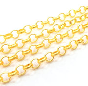 Gold Rolo Chain Gold Plated Rolo Chain 1 Meter - 3.3 Feet  (5 mm)  G9592