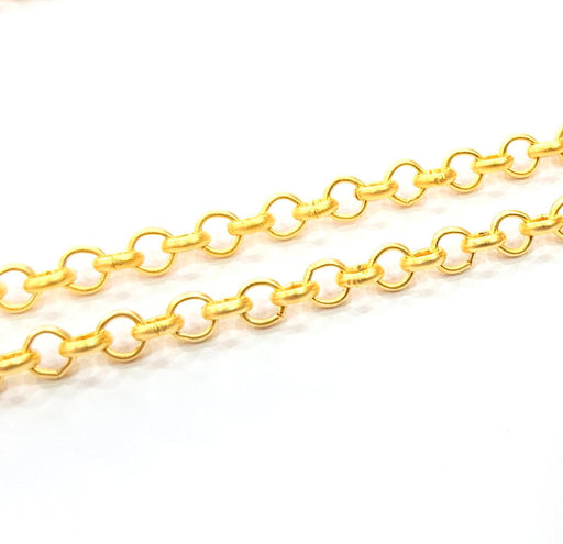 Gold Plated Rolo Chain  1 Meter - 3.3 Feet  (4 mm)   G9813