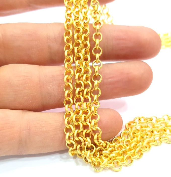 Gold Plated Rolo Chain  1 Meter - 3.3 Feet  (4 mm)   G9813