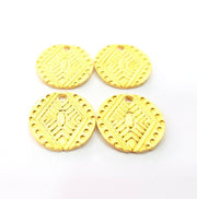 4 Gold Charm Gold Plated Charms  (16mm)  G10272