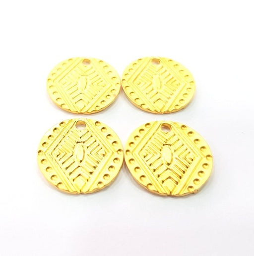 4 Gold Charm Gold Plated Charms  (16mm)  G10272