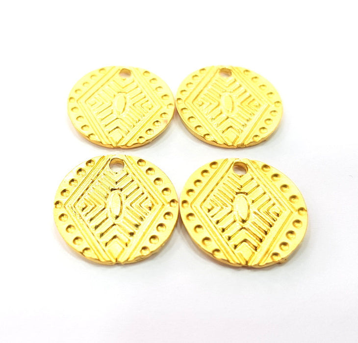 4 Gold Charm Gold Plated Charms  (16mm)  G10272