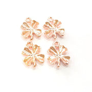 4 Rose Gold Charms Blank Rose Gold Plated Charms (18x12 mm) G10279