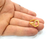 Gold Ring Blank Ring Settings Ring Bezel Base Cabochon Mountings Adjustable  (12mm blank ) Gold Plated Brass G10291