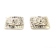 2 Silver Charms Antique Silver Plated Charms (26x20mm) G10297